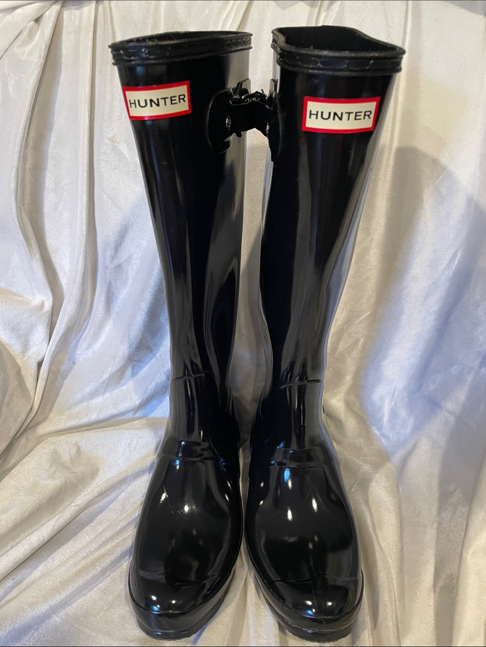Hunter Original Tall Women Gloss Black Tall Rain Boots Sz 8